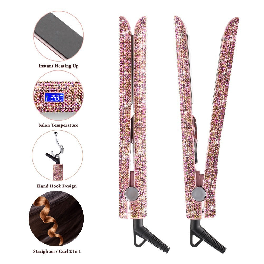 Professional Glitter Hair Flat Iron Titanium Plate Diamond Hair Straightener Crystal Hair Styling Hot Tools Professional Glitter Hair Flat Iron Titanium Plate Diamond Hair Straightener Crystal Hair Styling Hot Tools